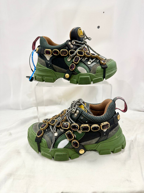 Used Gucci Flashtrek Rhinestone Sneskers 6.5 60067-S000699857