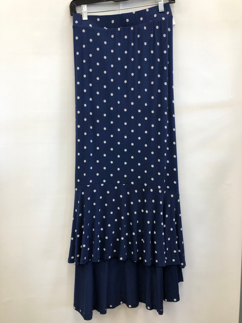 Used navy Poka dot talbots Long Skirt 3X 22/36 60117-S000100579