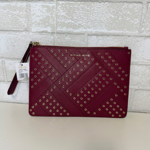 Vist Large View of Product Image Which is Used Michael Michael Kors Leather Wristlet