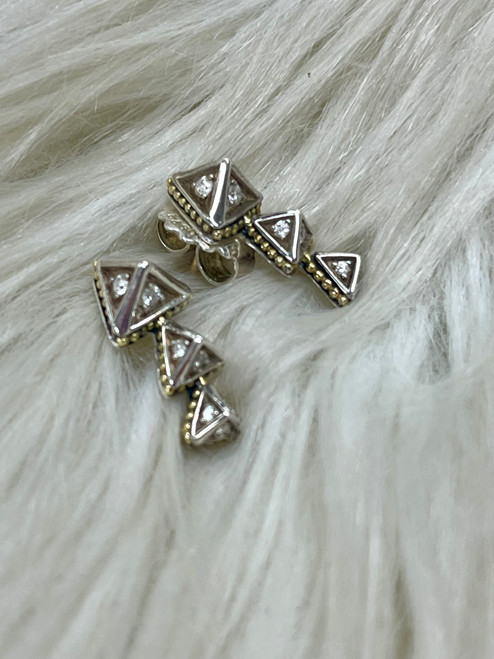 Vist Large View of Product Image Which is Used Lagos KSL Pyramid Earrings