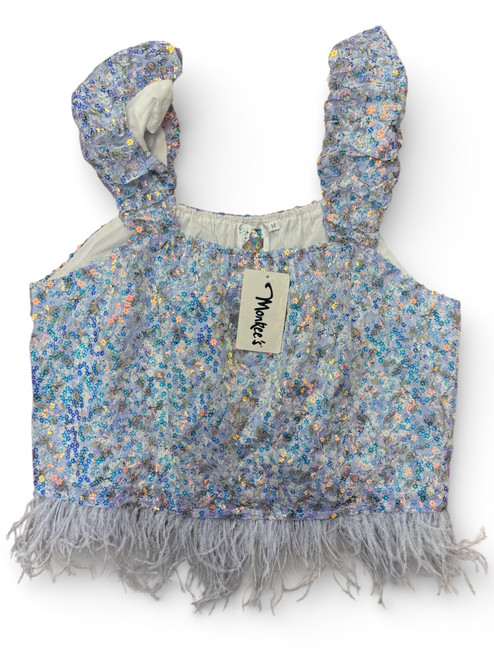 Vist Large View of Product Image Which is NWT Queen of Sparkles Floral Sequin Sleeveless Top