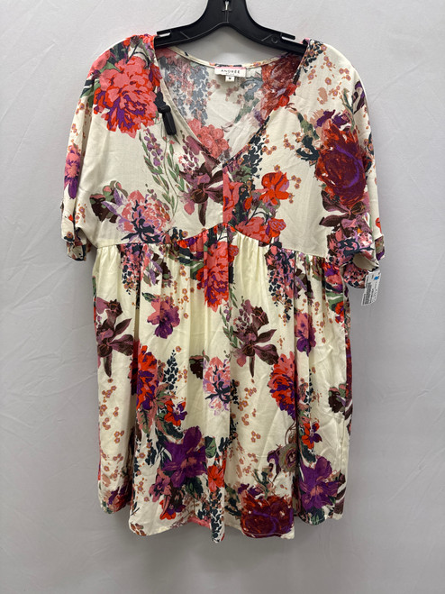 Vist Large View of Product Image Which is Used Anthropologie Andree By Unit Cream Floral Short Babydoll Dress F M-8/10 60137-S000058279