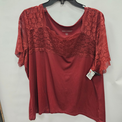 Vist Large View of Product Image Which is Used Jessica London Short Sleeve Top 3X-22