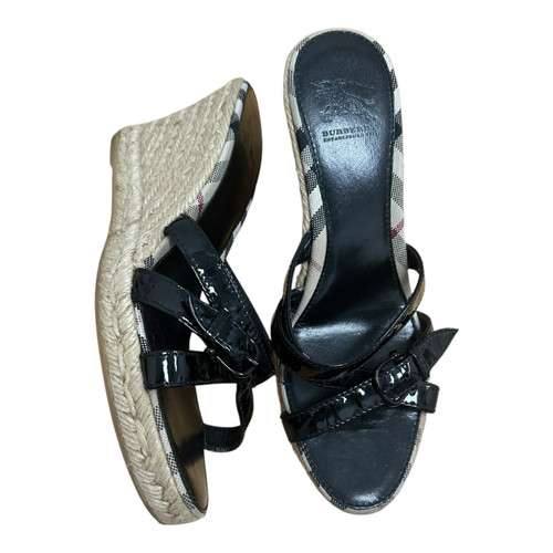 Used Burberry Wedge Sandals 8.5 60038-S001154539 Vist Large View of Product Image Which is Used Burberry Wedge Sandals 8.5
