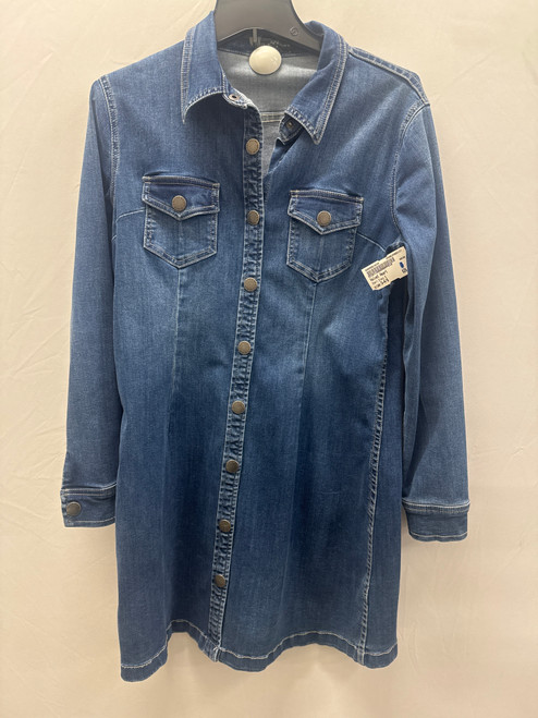 Vist Large View of Product Image Which is Used Denim Velvet Heart Snap Button Short Dress B S-4/6 60137-S000061634