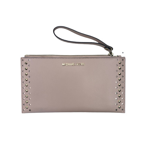 Vist Large View of Product Image Which is Used Michael Michael Kors Leather Wristlet