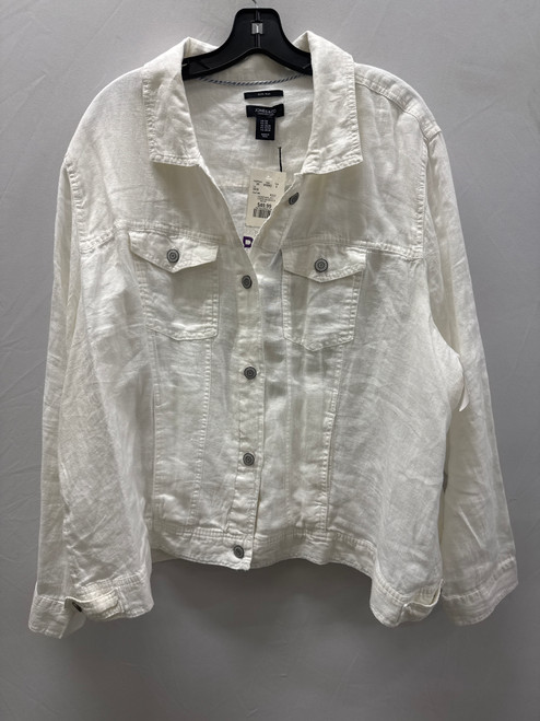 Used NWT White Jones Studio 100% Linen Long Sleeve Shirt Jacket 3X-22 60137-S000064324
