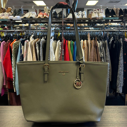 Vist Large View of Product Image Which is Used Michael Michael Kors Large Leather Handbag