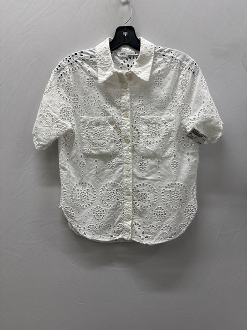 Used white Zara Short Sleeve Top S-4/6 60137-S000064676
