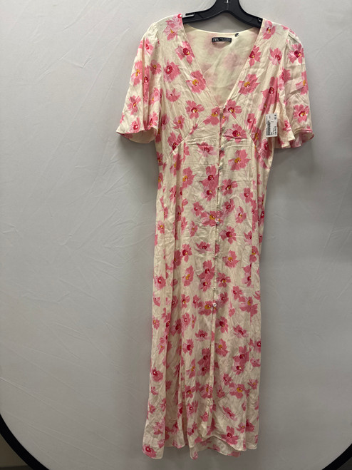 Used Cream/Pink Floral Zara Maxi Dress B M-8/10 60137-S000064755