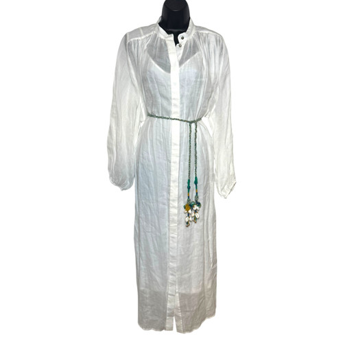 Vist Large View of Product Image Which is Zimmermann White Linen Edie Batwing Long dress US 8 60099-S000330623