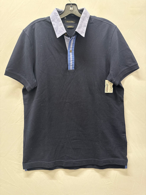 Vist Large View of Product Image Which is Used Blue Massi Mens Short Sleeve Top L/16-16.5 60137-S000065910