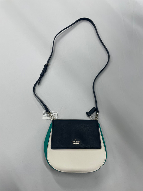 Vist Large View of Product Image Which is Used Black & White & Green Kate Spade New York Small Leather Handbag 60137-S000066861