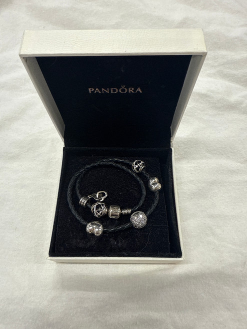 Vist Large View of Product Image Which is Used Pandora Charm Black Bracelet