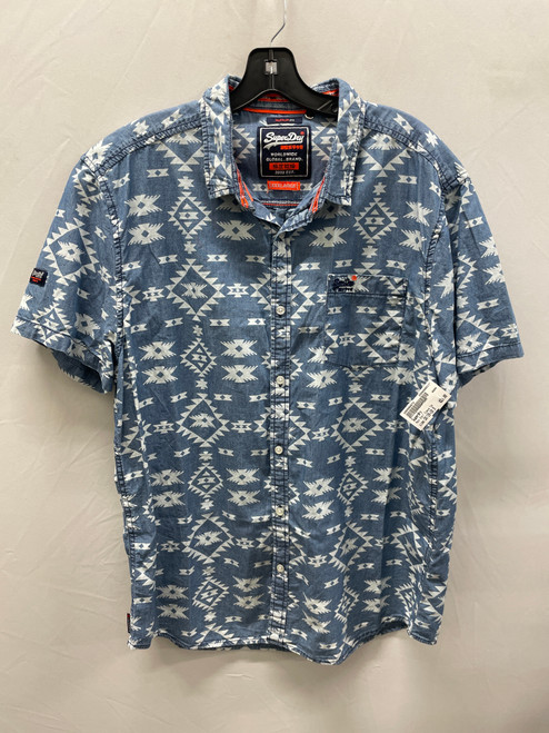 Vist Large View of Product Image Which is Used Blue Superdry Mens Short Sleeve Top 3X/19-19.5
