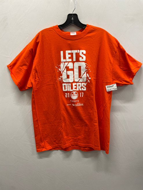 Vist Large View of Product Image Which is Used Orange Let’s Go Oilers T-Shirt XL-16