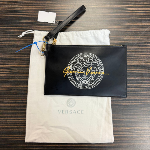 Vist Large View of Product Image Which is Used Versace Leather Wristlet