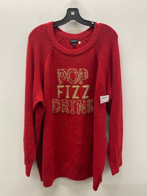 Vist Large View of Product Image Which is Used Red Torrid Pop Fizz Drink Lightweight Sweater 3X-22