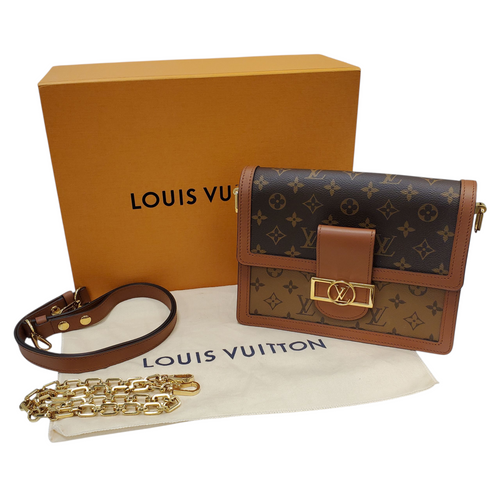 Vist Large View of Product Image Which is Used Louis Vuitton Dauphine MM Leather Handbag