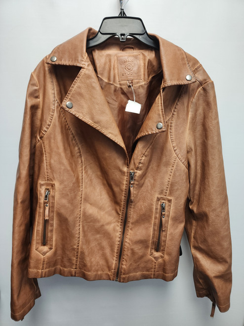 Vist Large View of Product Image Which is Used Max Studio Leather Jacket 1X-18