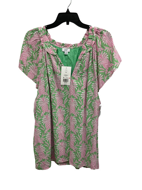 Vist Large View of Product Image Which is Used Crown & Ivy Short Sleeve Top 2X-20