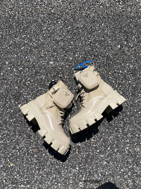 Vist Large View of Product Image Which is Used Prada Combat Boots 8