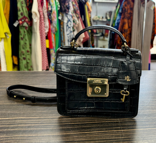 Vist Large View of Product Image Which is Used Ralph Lauren Small Leather Handbag
