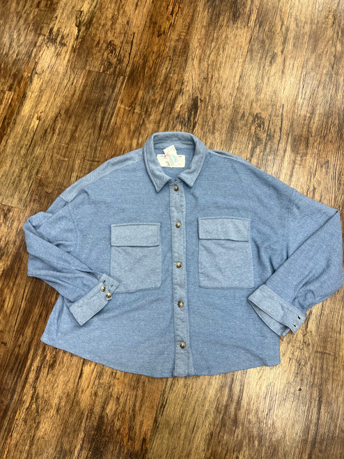 Vist Large View of Product Image Which is Used Sweatshirt Project Shacket 1X-18