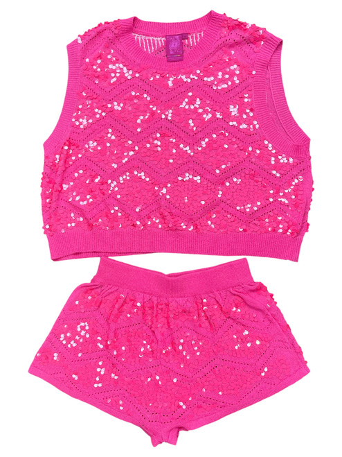 Vist Large View of Product Image Which is Gently Used Queen of Sparkles Hot Pink Set