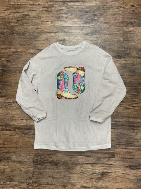 Vist Large View of Product Image Which is Sequin boots Used Unbranded Sweatshirt S-4/6