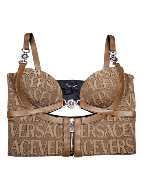 Used Versace Monogram Boostier Top XS-0/2 60098-S000123699 Vist Large View of Product Image Which is Used Versace Monogram Boostier Top XS-0/2