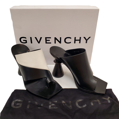 Vist Large View of Product Image Which is Used Givenchy Show Mule Black & White High Heels 9/40