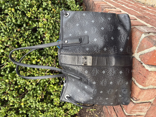 Vist Large View of Product Image Which is Used MCM Munchen Reversible Liz Shopper in Visetos Black