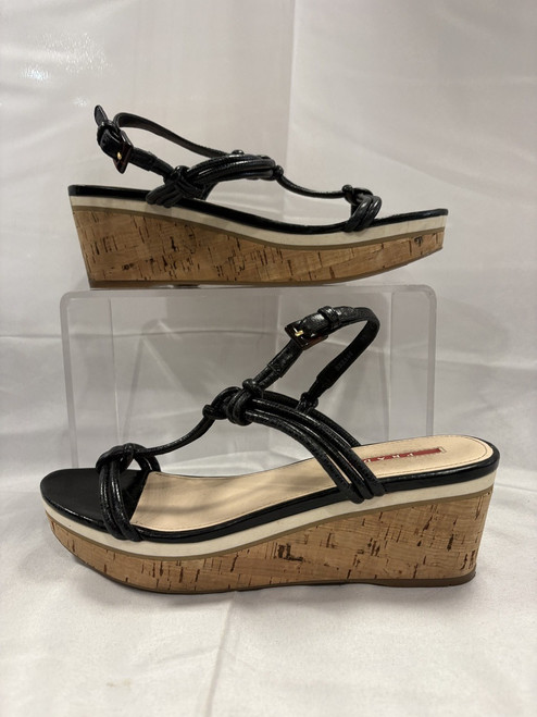 Vist Large View of Product Image Which is Used Prada Wedge Sandals 9