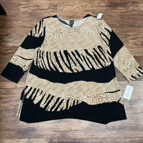 Vist Large View of Product Image Which is Used Clara Sun Woo Long Sleeve Top 1X-18