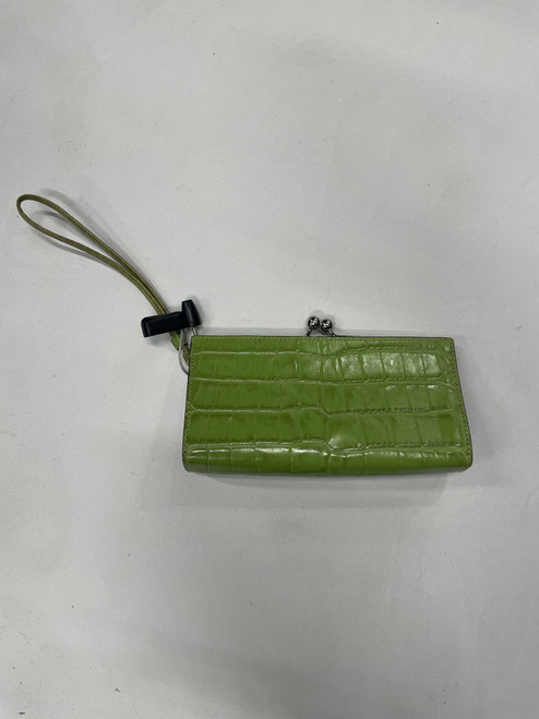 Vist Large View of Product Image Which is Used Green Burberry Leather Wristlet Wallet