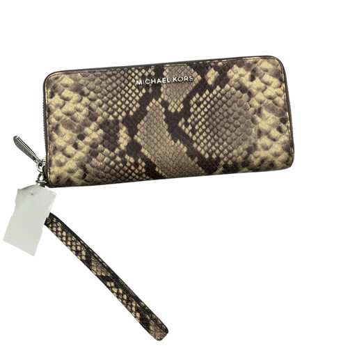 Vist Large View of Product Image Which is Used Michael Michael Kors Leather Wristlet
