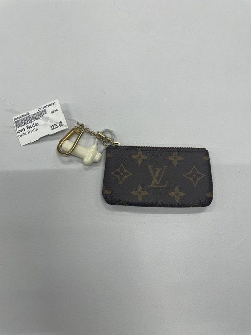 Vist Large View of Product Image Which is Used Brown Louis Vuitton Leather Wristlet Wallet