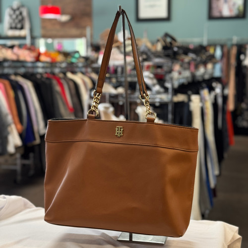 Vist Large View of Product Image Which is Used Tommy Hilfiger Large Leather Handbag