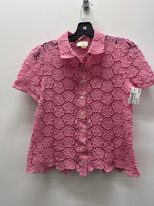 Vist Large View of Product Image Which is Used Pink Kate Spade New York Embroidered Short Sleeve Top S-4/6