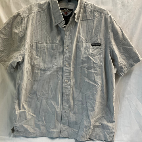 Used Harley-Davidson Mens Short Sleeve Top L/16-16.5 60045-S000785025 Vist Large View of Product Image Which is Used Harley-Davidson Mens Short Sleeve Top L/16-16.5