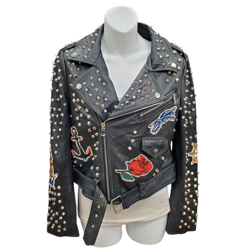 Used Zara Black Leather Jacket M-8/10 60098-S000124398 Vist Large View of Product Image Which is Used Zara Black Leather Jacket M-8/10