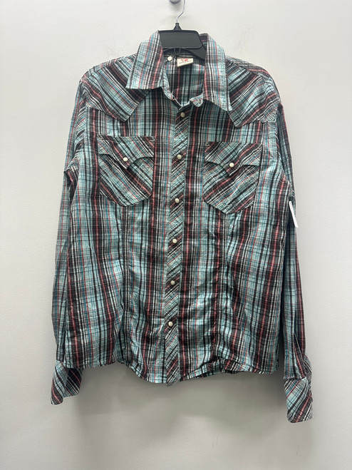 Vist Large View of Product Image Which is Used blue True Religion Mens Long Sleeve Top 2X/18-18.5