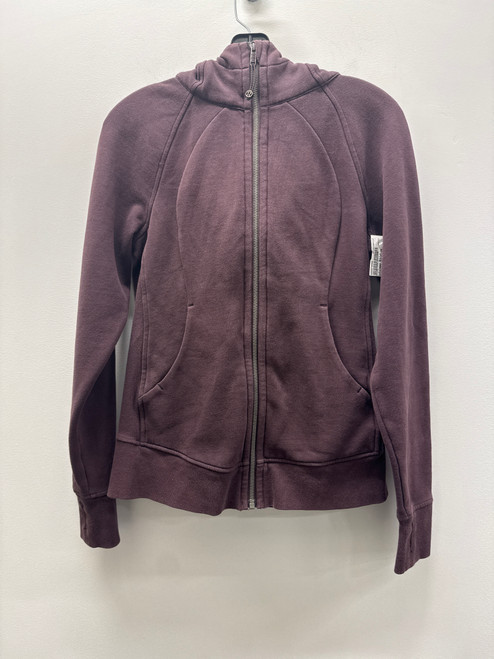 Vist Large View of Product Image Which is Used Black Cherry Lululemon Athletica Active Zip Up Scuba Hoodie S-4/6