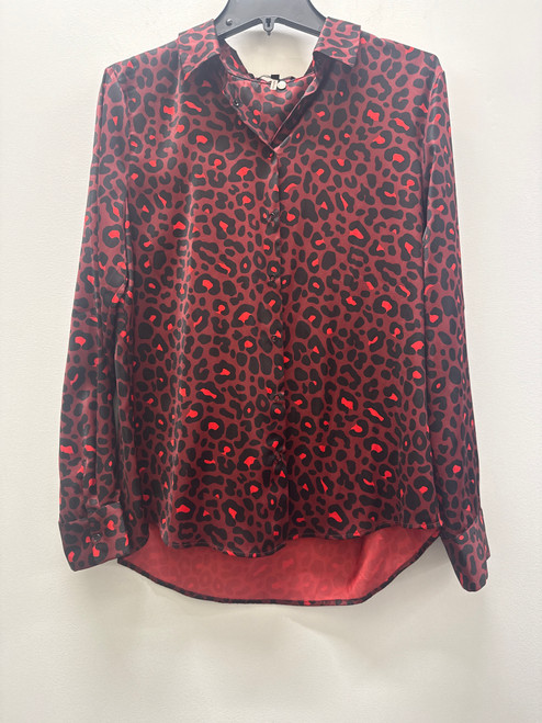 Used Red David Lerne Long Sleeve Top L-12/14 60137-S000079061 Vist Large View of Product Image Which is Used Red David Lerne Long Sleeve Top L-12/14