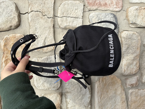Used Balenciaga Mini Drawstring Bag 60067-S000768377 Vist Large View of Product Image Which is Used Balenciaga Mini Drawstring Bag