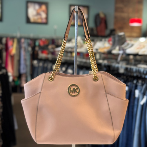 Vist Large View of Product Image Which is Used Michael Michael Kors Large Leather Handbag