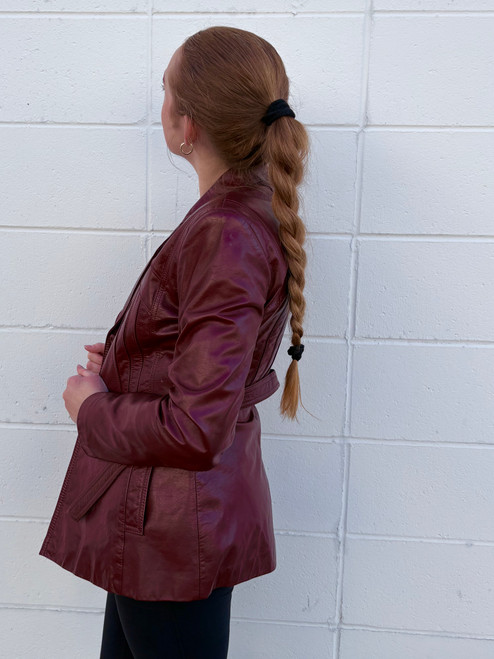 Vist Large View of Product Image Which is Used Unbranded Leather Jacket M-8/10