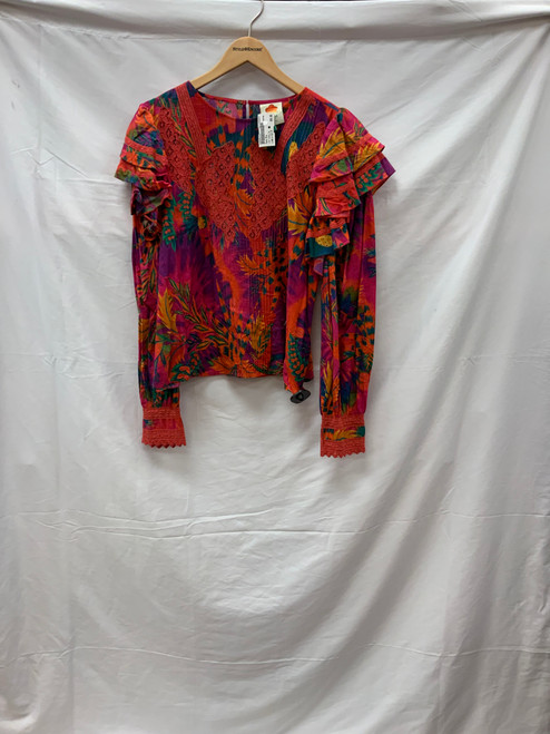 Vist Large View of Product Image Which is Used Farm Rio Long Sleeve Top L-12/14