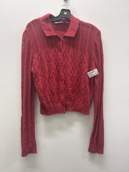 Vist Large View of Product Image Which is Used Red Zara Basic Lightweight Cardigan Sweater L-12/14